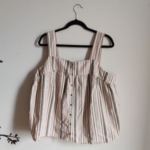 Baby doll striped sleeveless top
